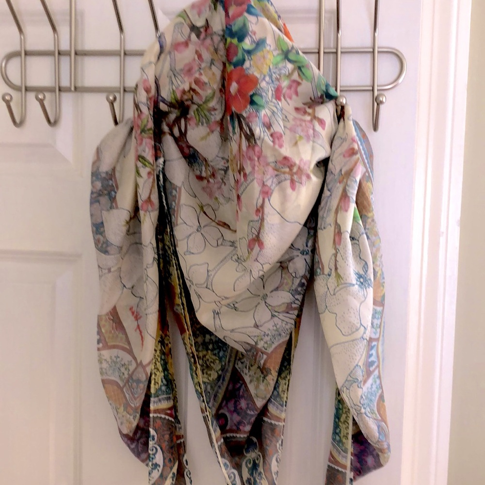 Johnny Was Floral Print Scarf